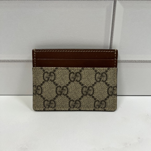 Gucci GG Supreme Monogram Calfskin Cardholder Card Case Wallet - Picture 2 of 6